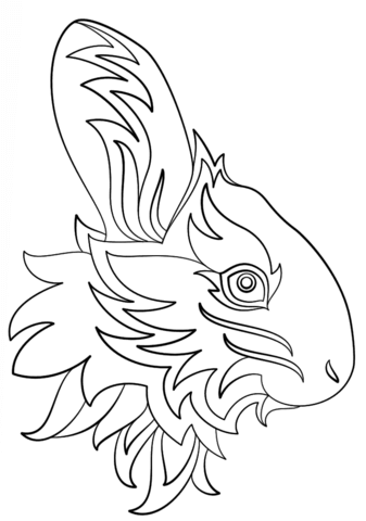 Abstract Rabbit Coloring Page